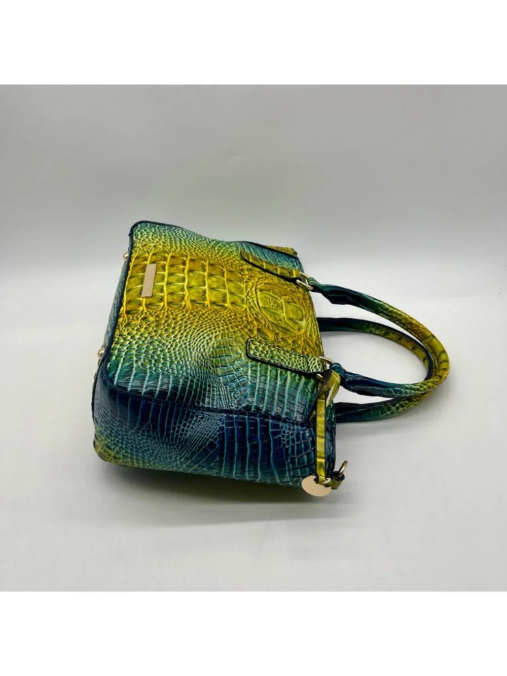 Unbranded Multi-Colored Faux Croc-Embossed Satchel Bag